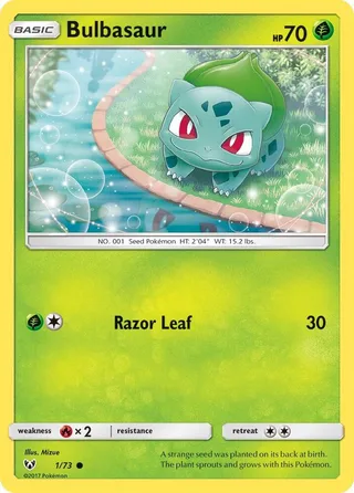 Bulbasaur #1 · Shining Legends Pokémon card