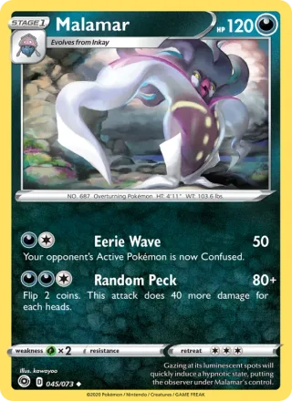 Malamar #45 · Champion's Path Pokémon card