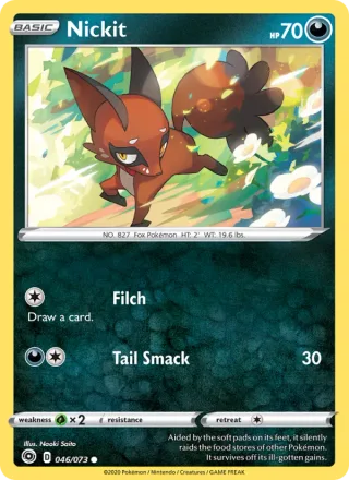Nickit #46 · Champion's Path Pokémon card
