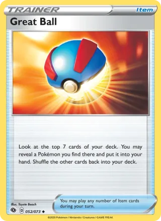 Great Ball #52 · Champion's Path Pokémon card