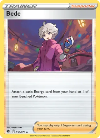 Bede #50 · Champion's Path Pokémon card