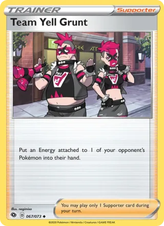 Team Yell Grunt #67 · Champion's Path Pokémon card