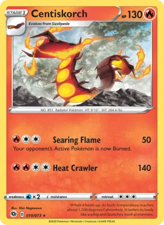 Centiskorch #10 · Champion's Path Pokémon card