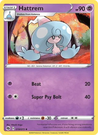 Hattrem #19 · Champion's Path Pokémon card