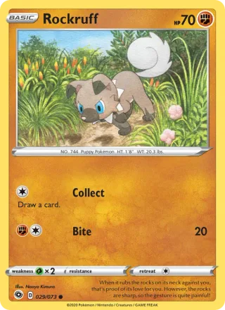 Rockruff #29 · Champion's Path Pokémon card