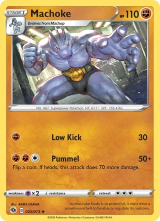 Machoke #25 · Champion's Path Pokémon card