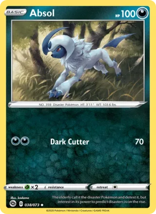 Absol #38 · Champion's Path Pokémon card