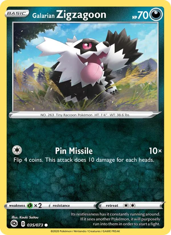 Galarian Zigzagoon full card art