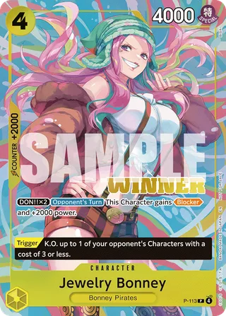 Jewelry Bonney (Heroines Battle Winner Pack) #P-113-heroines-battle-winner-pack · One Piece Promotion Cards One Piece card
