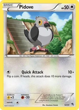 Pidove #14 · BW trainer Kit (Zoroark) Pokémon card