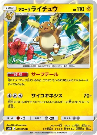 Alolan Raichu #016 · SM4A: Ultradimensional Beasts Pokémon Japan card