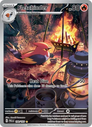 Fletchinder #199 · Paldea Evolved Pokémon card