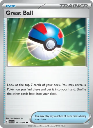 Great Ball #183 · Paldea Evolved Pokémon card