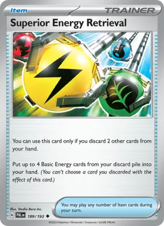 Superior Energy Retrieval #189 · Paldea Evolved Pokémon card