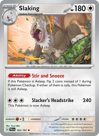 Slaking #162 · Paldea Evolved Pokémon card