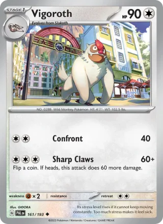 Vigoroth #161 · Paldea Evolved Pokémon card