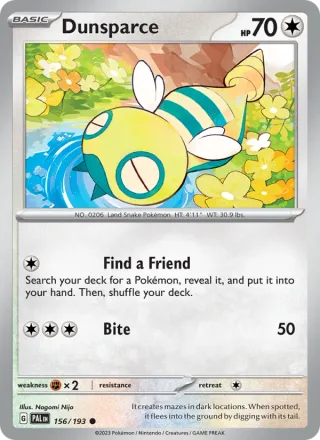 Dunsparce #156 · Paldea Evolved Pokémon card