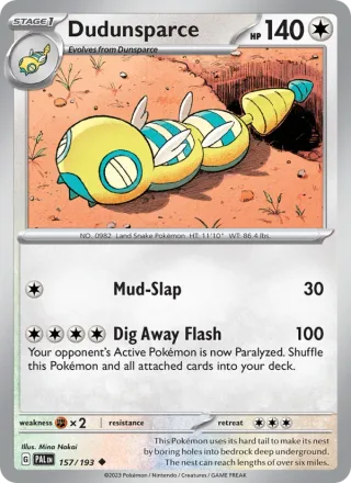 Dudunsparce #157 · Paldea Evolved Pokémon card