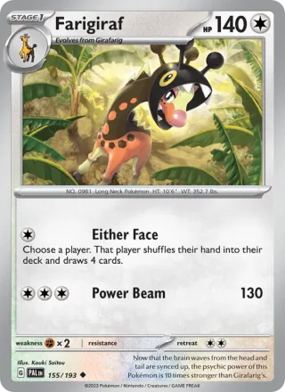 Farigiraf #155 · Paldea Evolved Pokémon card