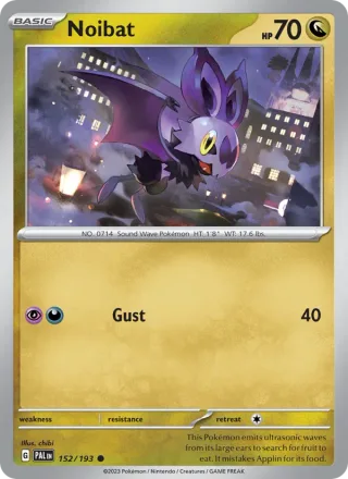 Noibat #152 · Paldea Evolved Pokémon card