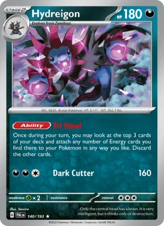 Hydreigon #140 · Paldea Evolved Pokémon card