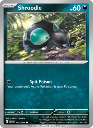 Shroodle #145 · Paldea Evolved Pokémon card