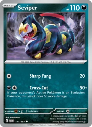 Seviper #137 · Paldea Evolved Pokémon card