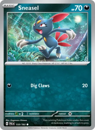 Sneasel #133 · Paldea Evolved Pokémon card