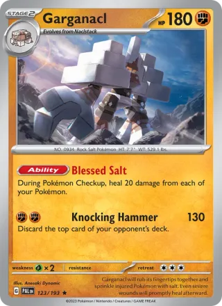 Garganacl #123 · Paldea Evolved Pokémon card