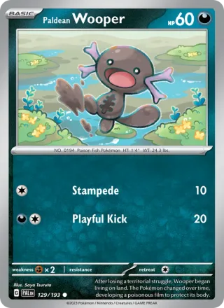 Paldean Wooper #129 · Paldea Evolved Pokémon card