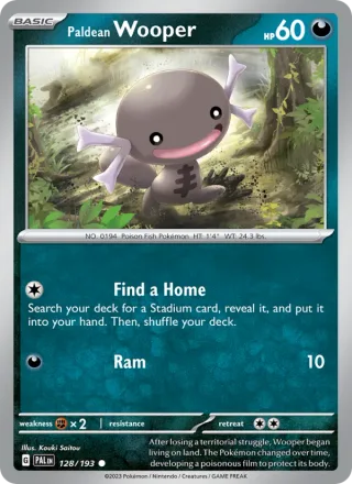 Paldean Wooper #128 · Paldea Evolved Pokémon card