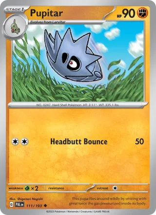 Pupitar #111 · Paldea Evolved Pokémon card