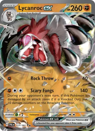 Lycanroc ex #117 · Paldea Evolved Pokémon card