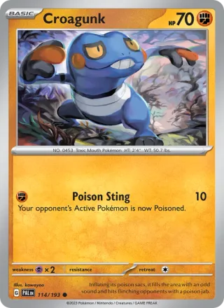 Croagunk #114 · Paldea Evolved Pokémon card