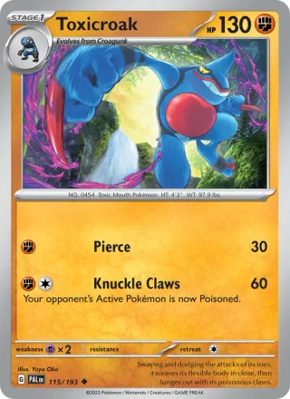 Toxicroak #115 · Paldea Evolved Pokémon card