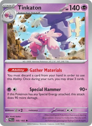 Tinkaton #105 · Paldea Evolved Pokémon card