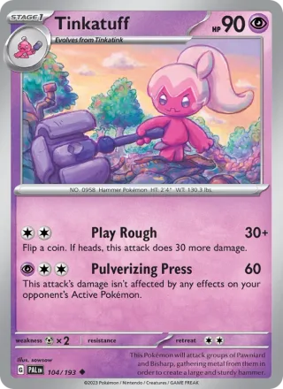 Tinkatuff #104 · Paldea Evolved Pokémon card