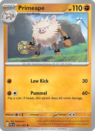 Primeape #107 · Paldea Evolved Pokémon card
