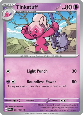 Tinkatuff #103 · Paldea Evolved Pokémon card