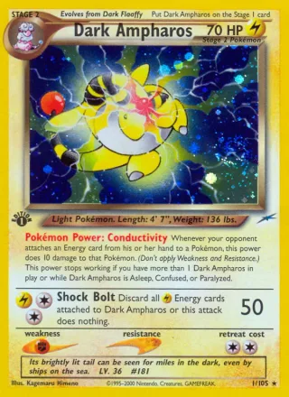 Dark Ampharos #1 · Neo Destiny Pokémon card