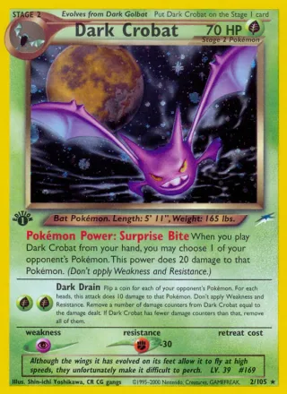 Dark Crobat #2 · Neo Destiny Pokémon card