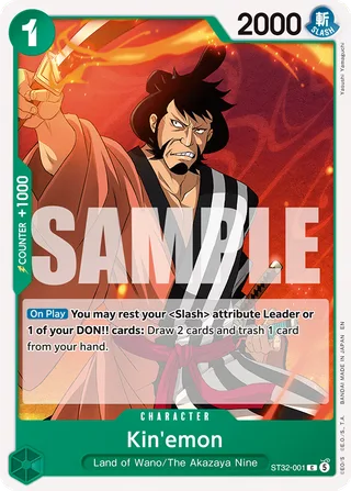 Kin'emon #ST32-001 · ST-32: Starter Deck 32 GREEN Roronoa Zoro One Piece card