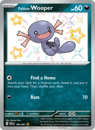 Paldean Wooper #180 · Paldean Fates Pokémon card