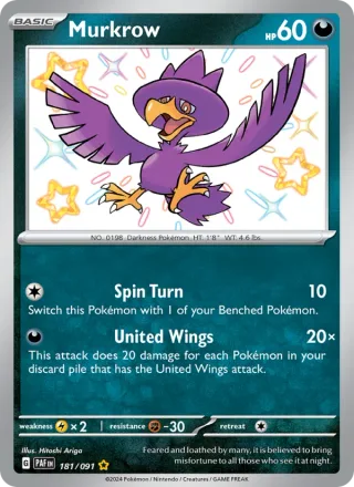 Murkrow #181 · Paldean Fates Pokémon card