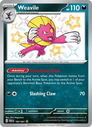 Weavile #183 · Paldean Fates Pokémon card