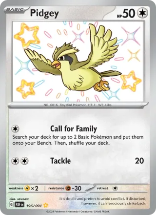 Pidgey #196 · Paldean Fates Pokémon card