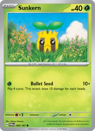 Sunkern #006 · Twilight Masquerade Pokémon card