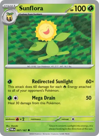 Sunflora #007 · Twilight Masquerade Pokémon card