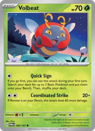 Volbeat #009 · Twilight Masquerade Pokémon card