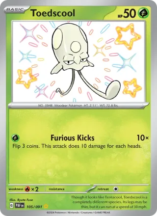 Toedscool #105 · Paldean Fates Pokémon card